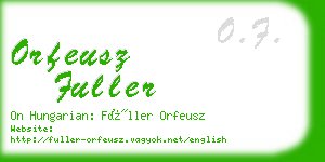 orfeusz fuller business card